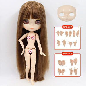 Planet Gates Doll and hands AB / CHINA / 30cm height ICY DBS Blyth Doll Joint Body 30CM BJD Toy White Shiny Face and frosted Face with Extra Hands AB and Panel 1/6 DIY Fashion Doll