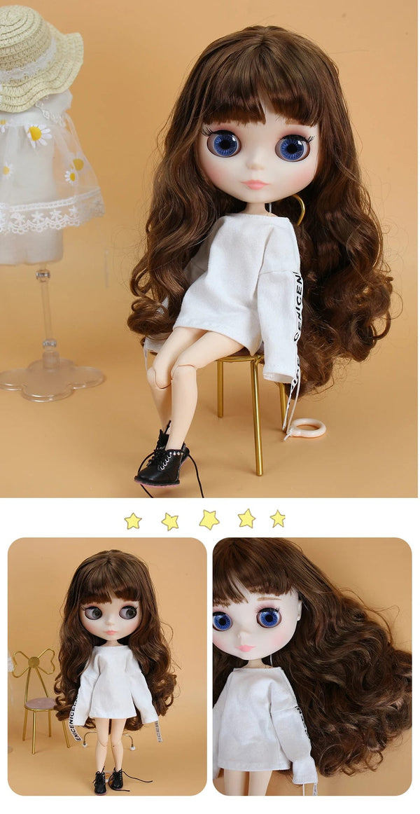 Planet Gates Doll and hands AB / CHINA / 30cm height ICY DBS Blyth Doll Joint Body 30CM BJD Toy White Shiny Face and frosted Face with Extra Hands AB and Panel 1/6 DIY Fashion Doll