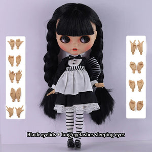 Planet Gates doll clothes shoes 2 / 30cm height ICY DBS Blyth Doll 1/6 Joint Body 30cm Black Hair Black Eyelids Long Eyelashes Sleepy Eyes Dark Series BJD Toys Fashion Gifts