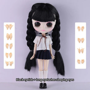 Planet Gates doll clothes shoes / 30cm height ICY DBS Blyth Doll 1/6 Joint Body 30cm Black Hair Black Eyelids Long Eyelashes Sleepy Eyes Dark Series BJD Toys Fashion Gifts
