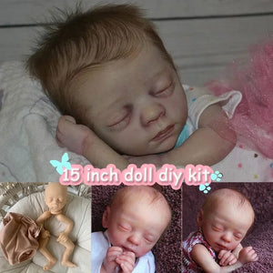 Planet Gates doll kit with body 15inches Bebe Reborn Kit Blessing Sleeping Newborn Baby DIY Unpainted Reborn Blank Doll Parts Muñecas Kit Reborn кукла реборн