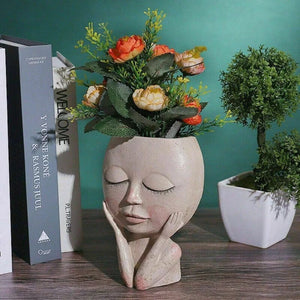 Planet Gates Doll Little Girl Succulent Flower Pot Floor Simple Character Statue Outdoor Landscape Garden Decoration Portrait Ornament