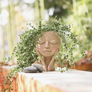Planet Gates Doll Little Girl Succulent Flower Pot Floor Simple Character Statue Outdoor Landscape Garden Decoration Portrait Ornament