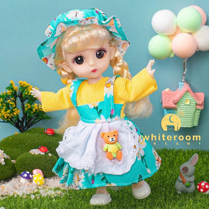 Planet Gates doll with clothes21 / CHINA / baby Doll For Girl Toy BJD Mini Doll 13 Movable Joint Baby 3D Big Eyes Beautiful DIY Toy Doll With Clothes Dress Up 1/12 Fashion Doll