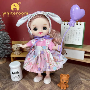Planet Gates doll with clothes21 / CHINA / baby Doll For Girl Toy BJD Mini Doll 13 Movable Joint Baby 3D Big Eyes Beautiful DIY Toy Doll With Clothes Dress Up 1/12 Fashion Doll