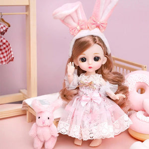 Planet Gates doll with clothes21 / CHINA / baby Doll For Girl Toy BJD Mini Doll 13 Movable Joint Baby 3D Big Eyes Beautiful DIY Toy Doll With Clothes Dress Up 1/12 Fashion Doll