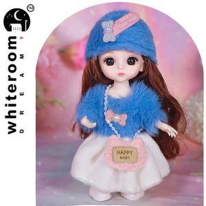 Planet Gates doll with clothes21 / CHINA / baby Doll For Girl Toy BJD Mini Doll 13 Movable Joint Baby 3D Big Eyes Beautiful DIY Toy Doll With Clothes Dress Up 1/12 Fashion Doll