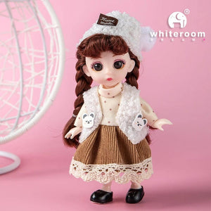 Planet Gates doll with clothes21 / CHINA / baby Doll For Girl Toy BJD Mini Doll 13 Movable Joint Baby 3D Big Eyes Beautiful DIY Toy Doll With Clothes Dress Up 1/12 Fashion Doll