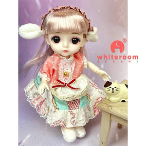 Planet Gates doll with clothes21 / CHINA / baby Doll For Girl Toy BJD Mini Doll 13 Movable Joint Baby 3D Big Eyes Beautiful DIY Toy Doll With Clothes Dress Up 1/12 Fashion Doll