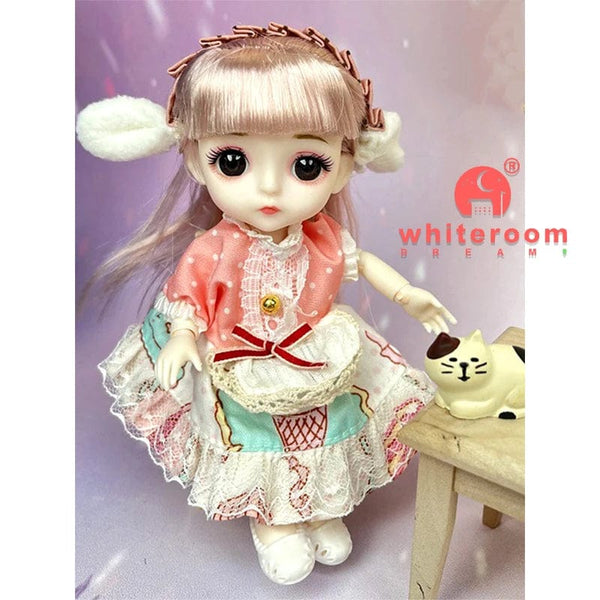 Planet Gates doll with clothes21 / CHINA / baby Doll For Girl Toy BJD Mini Doll 13 Movable Joint Baby 3D Big Eyes Beautiful DIY Toy Doll With Clothes Dress Up 1/12 Fashion Doll