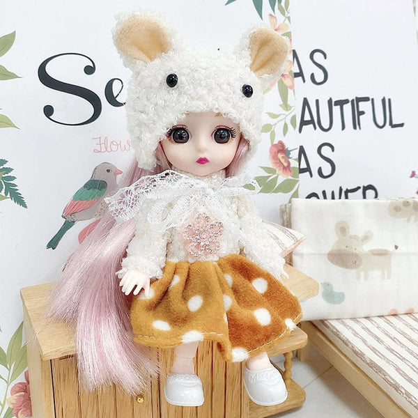 Planet Gates doll with clothes21 / CHINA / baby Doll For Girl Toy BJD Mini Doll 13 Movable Joint Baby 3D Big Eyes Beautiful DIY Toy Doll With Clothes Dress Up 1/12 Fashion Doll