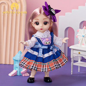 Planet Gates doll with clothes21 / CHINA / baby Doll For Girl Toy BJD Mini Doll 13 Movable Joint Baby 3D Big Eyes Beautiful DIY Toy Doll With Clothes Dress Up 1/12 Fashion Doll