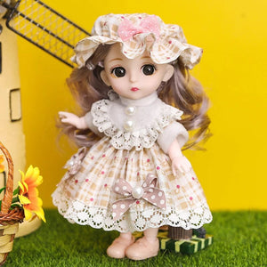 Planet Gates doll with clothes21 / CHINA / baby Doll For Girl Toy BJD Mini Doll 13 Movable Joint Baby 3D Big Eyes Beautiful DIY Toy Doll With Clothes Dress Up 1/12 Fashion Doll