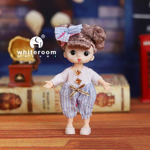Planet Gates doll with clothes21 / CHINA / baby Doll For Girl Toy BJD Mini Doll 13 Movable Joint Baby 3D Big Eyes Beautiful DIY Toy Doll With Clothes Dress Up 1/12 Fashion Doll