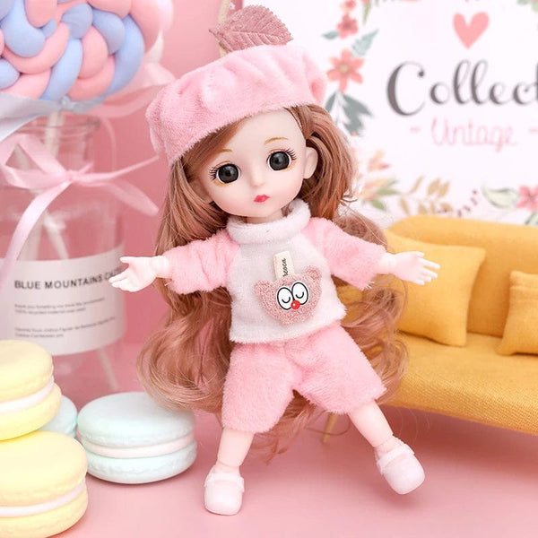 Planet Gates doll with clothes21 / CHINA / baby Doll For Girl Toy BJD Mini Doll 13 Movable Joint Baby 3D Big Eyes Beautiful DIY Toy Doll With Clothes Dress Up 1/12 Fashion Doll