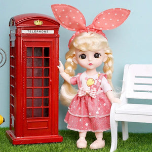 Planet Gates doll with clothes21 / CHINA / baby Doll For Girl Toy BJD Mini Doll 13 Movable Joint Baby 3D Big Eyes Beautiful DIY Toy Doll With Clothes Dress Up 1/12 Fashion Doll