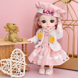 Planet Gates doll with clothes21 / CHINA / baby Doll For Girl Toy BJD Mini Doll 13 Movable Joint Baby 3D Big Eyes Beautiful DIY Toy Doll With Clothes Dress Up 1/12 Fashion Doll