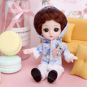 Planet Gates doll with clothes21 / CHINA / baby Doll For Girl Toy BJD Mini Doll 13 Movable Joint Baby 3D Big Eyes Beautiful DIY Toy Doll With Clothes Dress Up 1/12 Fashion Doll