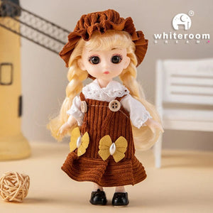 Planet Gates doll with clothes21 / CHINA / baby Doll For Girl Toy BJD Mini Doll 13 Movable Joint Baby 3D Big Eyes Beautiful DIY Toy Doll With Clothes Dress Up 1/12 Fashion Doll