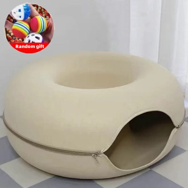 Planet Gates Donut Cat Bed Pet Cat Tunnel Interactive Game Toy Cat Bed Dual-use Indoor Toy Kitten Sports Equipment Cat Training Toy Cat House