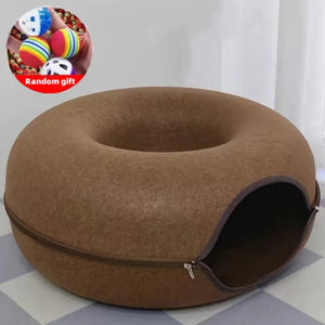 Planet Gates Donut Cat Bed Pet Cat Tunnel Interactive Game Toy Cat Bed Dual-use Indoor Toy Kitten Sports Equipment Cat Training Toy Cat House