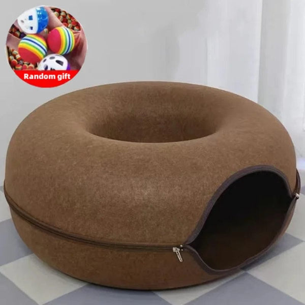 Planet Gates Donut Cat Bed Pet Cat Tunnel Interactive Game Toy Cat Bed Dual-use Indoor Toy Kitten Sports Equipment Cat Training Toy Cat House