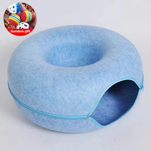Planet Gates Donut Cat Bed Pet Cat Tunnel Interactive Game Toy Cat Bed Dual-use Indoor Toy Kitten Sports Equipment Cat Training Toy Cat House