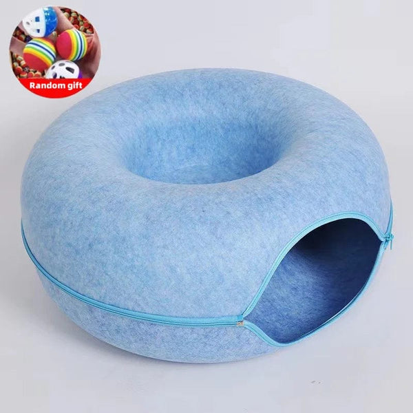 Planet Gates Donut Cat Bed Pet Cat Tunnel Interactive Game Toy Cat Bed Dual-use Indoor Toy Kitten Sports Equipment Cat Training Toy Cat House