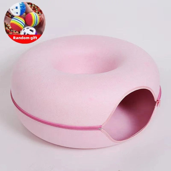 Planet Gates Donut Cat Bed Pet Cat Tunnel Interactive Game Toy Cat Bed Dual-use Indoor Toy Kitten Sports Equipment Cat Training Toy Cat House