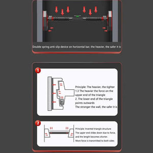 Planet Gates Door Pull Up Bar Training Telescopic Home Pullup Bars Fitness Training Bar Chin Up Bar Home Pullup Bar Exercise Equipment