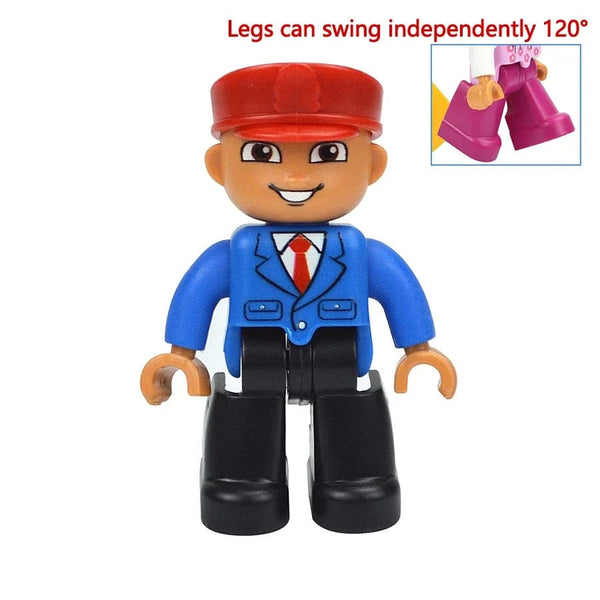 Planet Gates Doorman Figures Dolls Big Size Building Blocks Family Action Workers Doctor Police Farmer Compatible Large Bricks Duploes Kid Toys