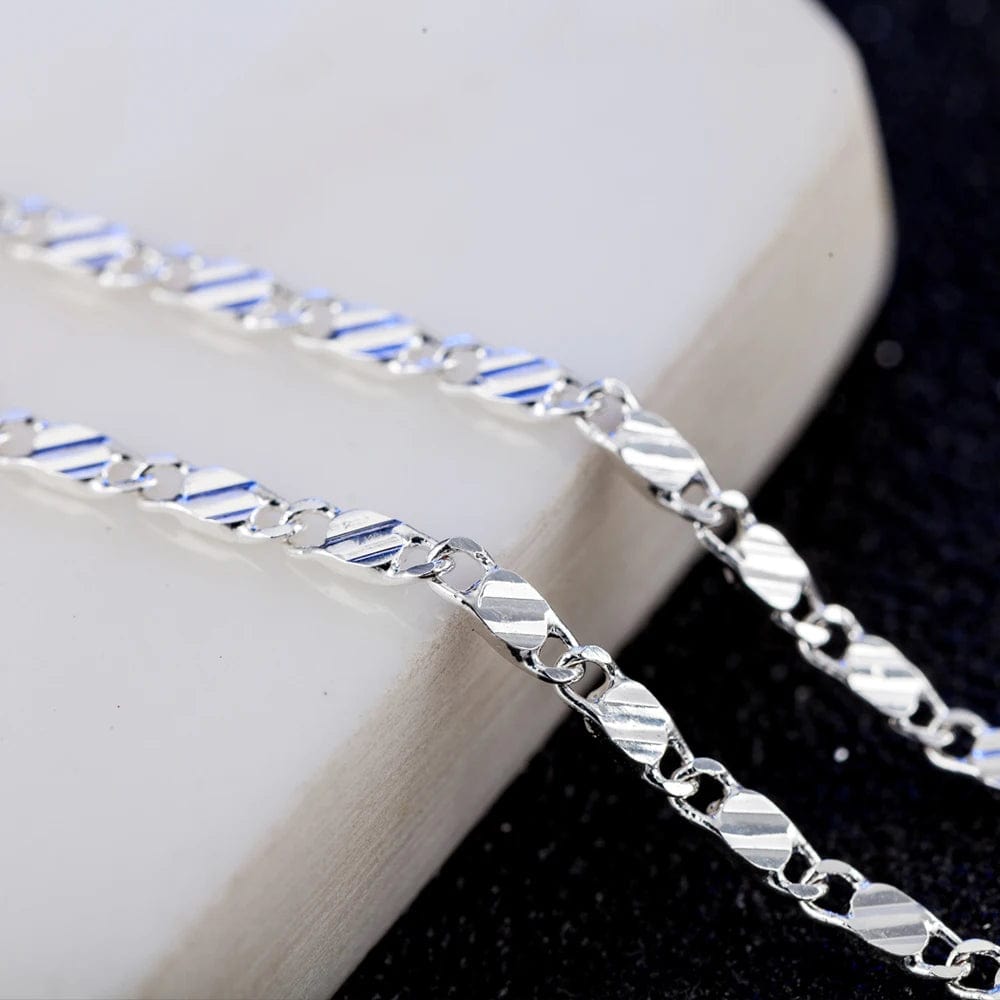 Planet Gates 40cm DOTEFFIL 925 Sterling Silver 16/18/20/22/24/26/28/30 Inch 2mm Charm Chain Necklace For Women Man Fashion Wedding Party Jewelry