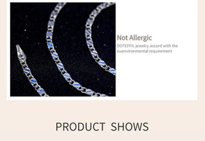 Planet Gates DOTEFFIL 925 Sterling Silver 16/18/20/22/24/26/28/30 Inch 2mm Charm Chain Necklace For Women Man Fashion Wedding Party Jewelry