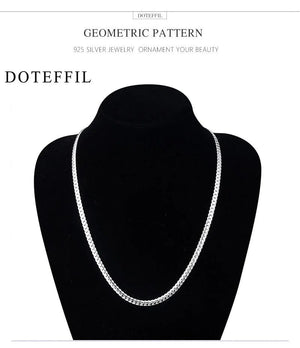 Planet Gates DOTEFFIL 925 Sterling Silver 8/16/18/20/22/24 Inch 6mm Side Chain Necklace Bracelet For Woman Men Fashion Charm Wedding Jewelry