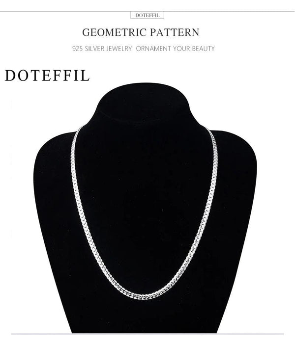 Planet Gates DOTEFFIL 925 Sterling Silver 8/16/18/20/22/24 Inch 6mm Side Chain Necklace Bracelet For Woman Men Fashion Charm Wedding Jewelry