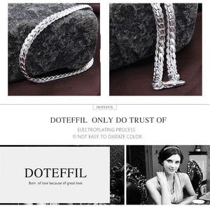 Planet Gates DOTEFFIL 925 Sterling Silver 8/16/18/20/22/24 Inch 6mm Side Chain Necklace Bracelet For Woman Men Fashion Charm Wedding Jewelry