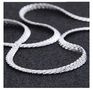 Planet Gates DOTEFFIL 925 Sterling Silver 8/16/18/20/22/24 Inch 6mm Side Chain Necklace Bracelet For Woman Men Fashion Charm Wedding Jewelry