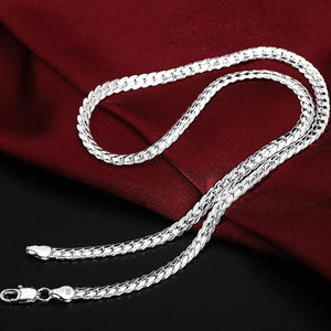 Planet Gates DOTEFFIL 925 Sterling Silver 8/16/18/20/22/24 Inch 6mm Side Chain Necklace Bracelet For Woman Men Fashion Charm Wedding Jewelry