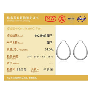 Planet Gates DOTEFFIL 925 Sterling Silver Smooth Circle 41mm Hoop Earrings For Women Lady Gift Fashion Charm High Quality Wedding Jewelry
