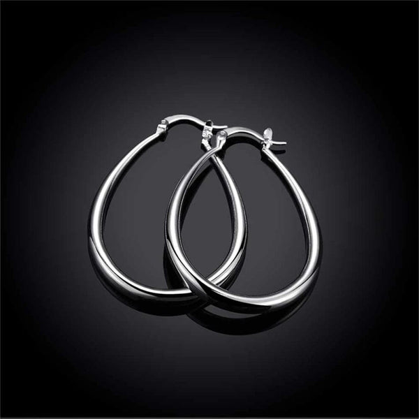 Planet Gates DOTEFFIL 925 Sterling Silver Smooth Circle 41mm Hoop Earrings For Women Lady Gift Fashion Charm High Quality Wedding Jewelry