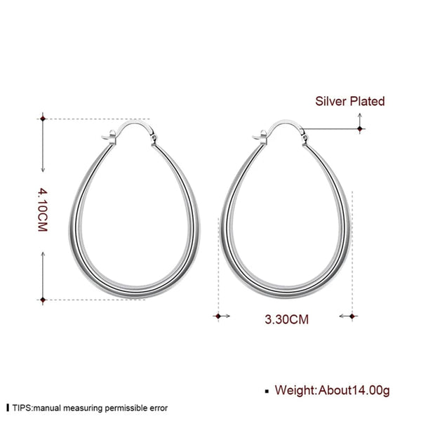 Planet Gates DOTEFFIL 925 Sterling Silver Smooth Circle 41mm Hoop Earrings For Women Lady Gift Fashion Charm High Quality Wedding Jewelry