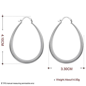 Planet Gates DOTEFFIL 925 Sterling Silver Smooth Circle 41mm Hoop Earrings For Women Lady Gift Fashion Charm High Quality Wedding Jewelry