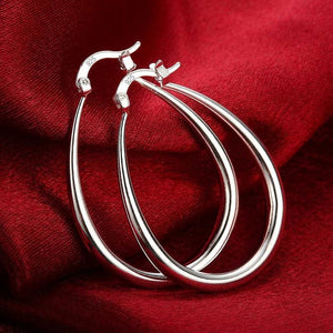 Planet Gates DOTEFFIL 925 Sterling Silver Smooth Circle 41mm Hoop Earrings For Women Lady Gift Fashion Charm High Quality Wedding Jewelry