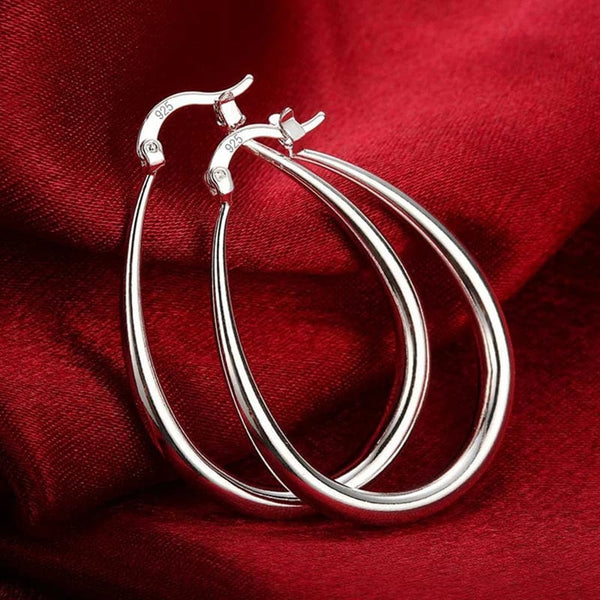 Planet Gates DOTEFFIL 925 Sterling Silver Smooth Circle 41mm Hoop Earrings For Women Lady Gift Fashion Charm High Quality Wedding Jewelry