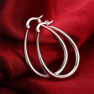 Planet Gates DOTEFFIL 925 Sterling Silver Smooth Circle 41mm Hoop Earrings For Women Lady Gift Fashion Charm High Quality Wedding Jewelry
