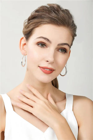 Planet Gates DOTEFFIL 925 Sterling Silver Smooth Circle 41mm Hoop Earrings For Women Lady Gift Fashion Charm High Quality Wedding Jewelry