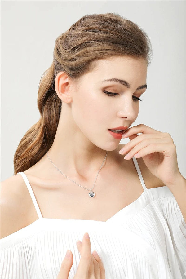 Planet Gates DOTEFFIL 925 Sterling Silver Solid Small Heart Pendant Necklace 16-30 Inch Snake Chain For Women Wedding Charm Fashion Jewelry