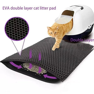 Planet Gates Double Layer EVA Cat Litter Pad Waterproof Non-slip Sand Basin Filter Kitten Dog Washable Mattress Floor Mat Pet Clean Supplies