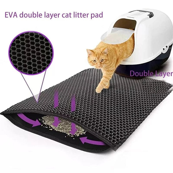 Planet Gates Double Layer EVA Cat Litter Pad Waterproof Non-slip Sand Basin Filter Kitten Dog Washable Mattress Floor Mat Pet Clean Supplies