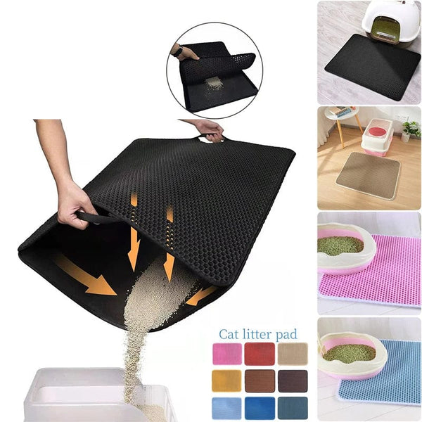 Planet Gates Double Layer EVA Cat Litter Pad Waterproof Non-slip Sand Basin Filter Kitten Dog Washable Mattress Floor Mat Pet Clean Supplies